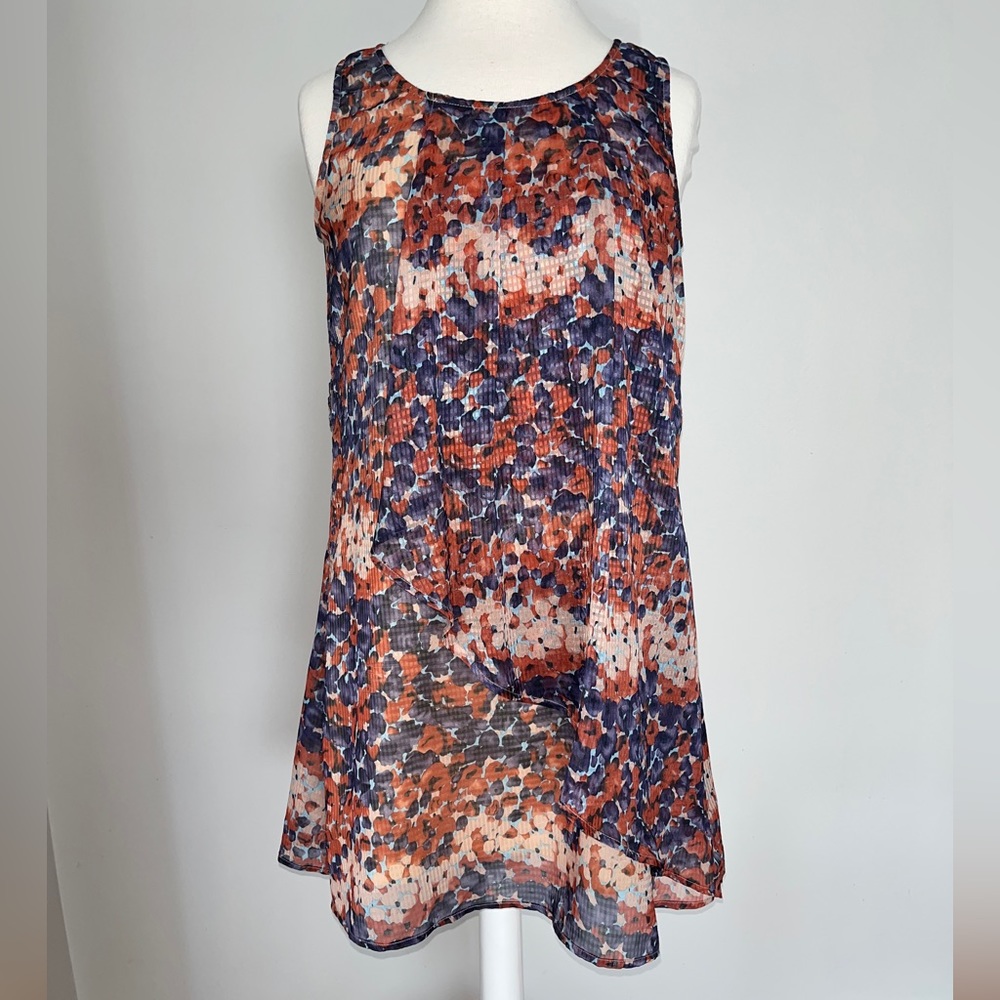Blu Pepper sleeveless tunic in russet, blue, and tan